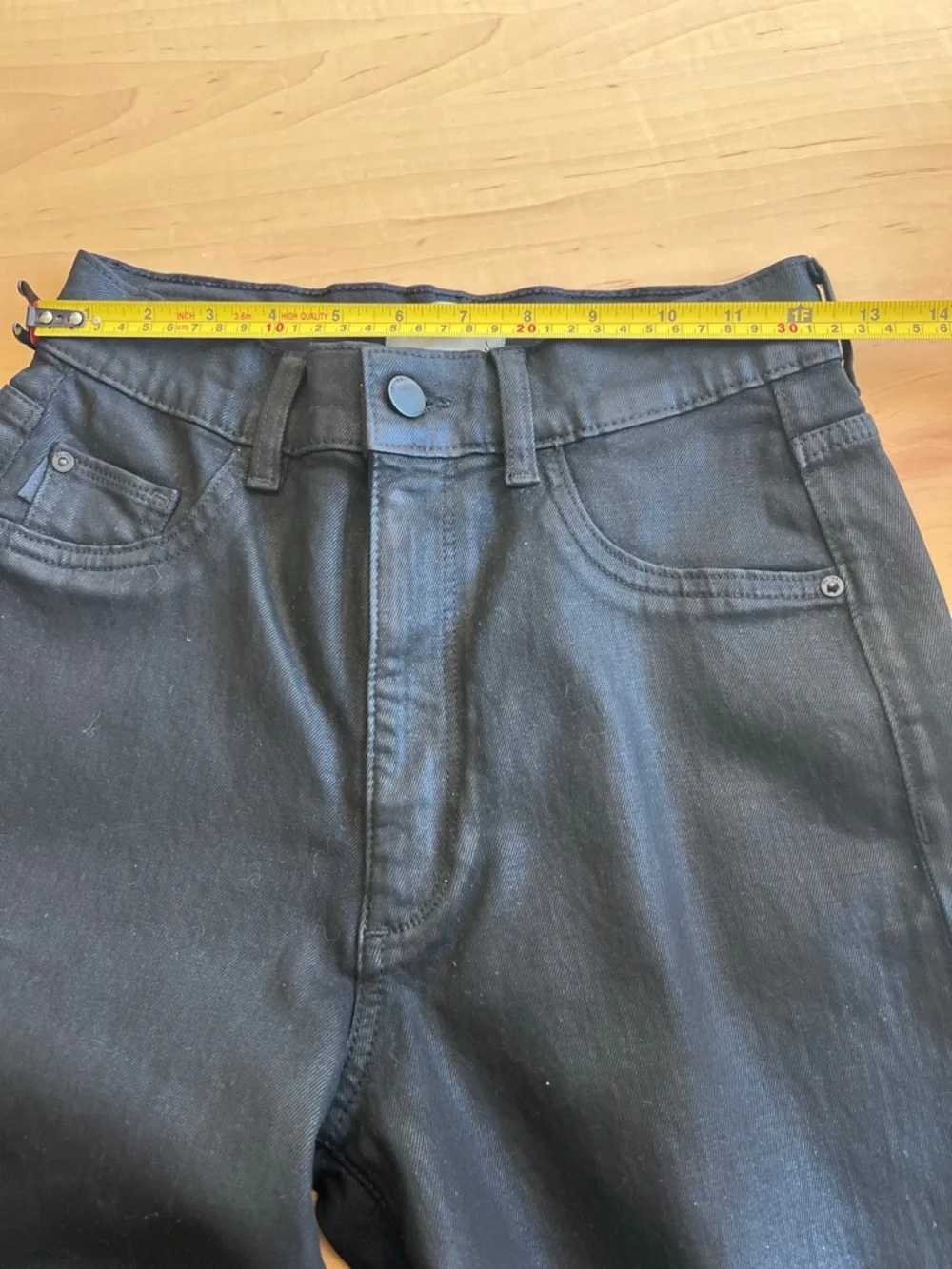 Dl1961 Hepburn Wide Leg High Rise Vintage Jean Black Coated - Picture 12 of 15